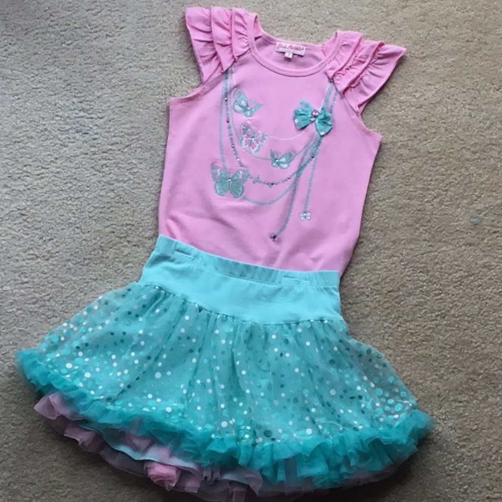 Cute Tutu Polka Dot Two Piece Outfit